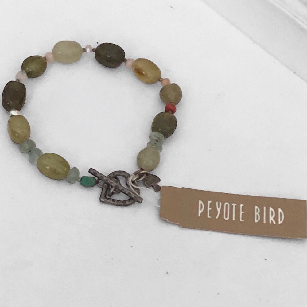 NWT Peyote Bird Sterling Silver 925 Stone Bracelet